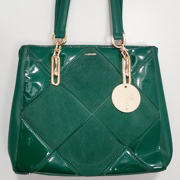 MATMAZEL "SERRA" 3 Compartment, Geometric Pattern Shoulder Bag- Green or Mink - Picture 6 of 17